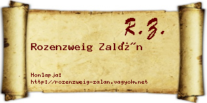 Rozenzweig Zalán névjegykártya